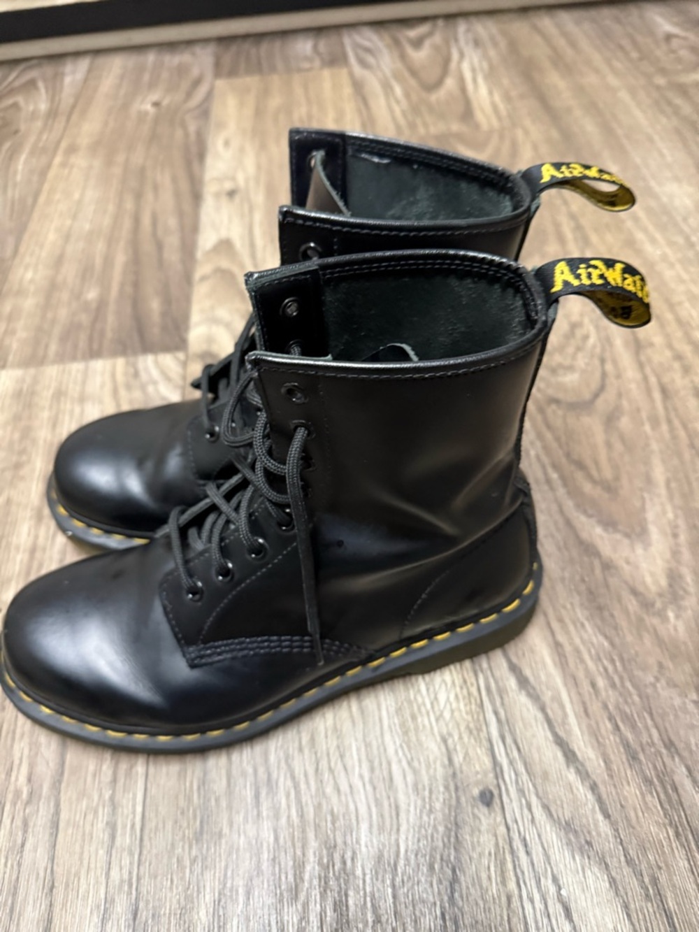 Dr. Martens Black Leather Combat Boots - Picture 4 of 7